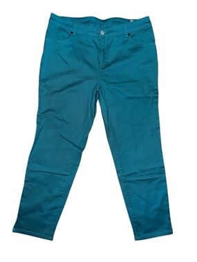 Belle Gray by Lisa Rinna Teal Cropped Jeans Size 12